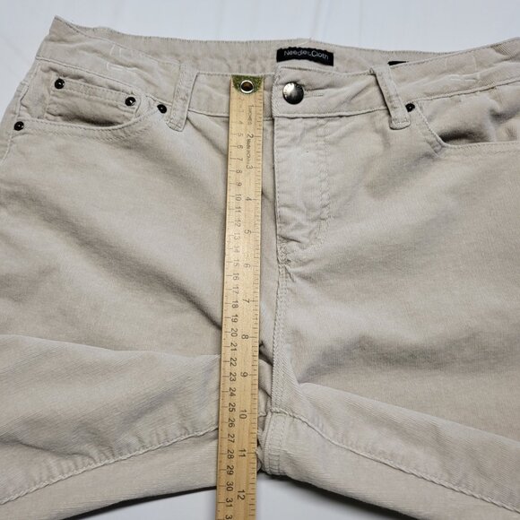 Needle & Cloth Womens Corduroy Pants Size 12 Skinny Ankle Stretch Cream - Picture 14 of 15